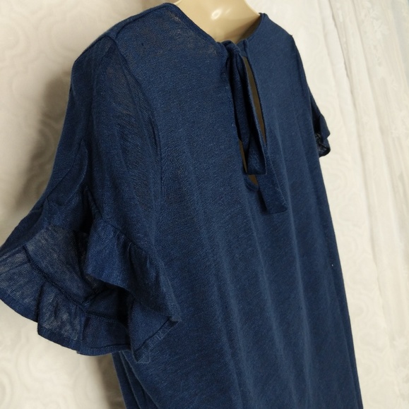 Vineyard Vines Linen Ruffle Tie Back Top NWT Sz M - Picture 4 of 7